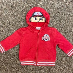 Ohio State Buckeyes Brutus Hoodie Zipper Sweatshirt- 24 months